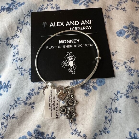 Alex and Ani | NWT Monkey Charm Bangle Bracelet - Picture 1 of 3